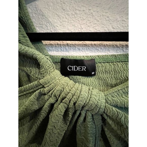 NWT Cider Texture One Shoulder Tank Top Size Medium Green a194 - Picture 8 of 9